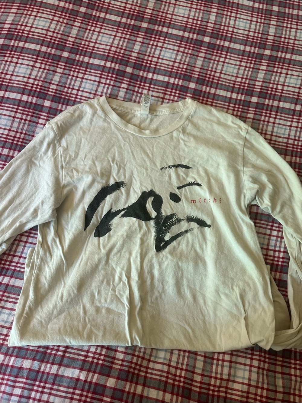 Mitski Graphic Long Sleeve Tee with Brushstroke Face Motif